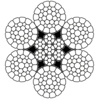 Cable de acero compactado 6xK36WS-IWRC Cable de acero compactado 6xK36WS-IWRC